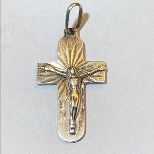 Vintage 925 Sterling Silver Crucifix Pendant Italy
